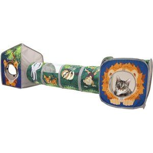 Pop Open Jungle Combo,Collapsible Cat Cube, Play Kennel, Tunnel, Cat toys